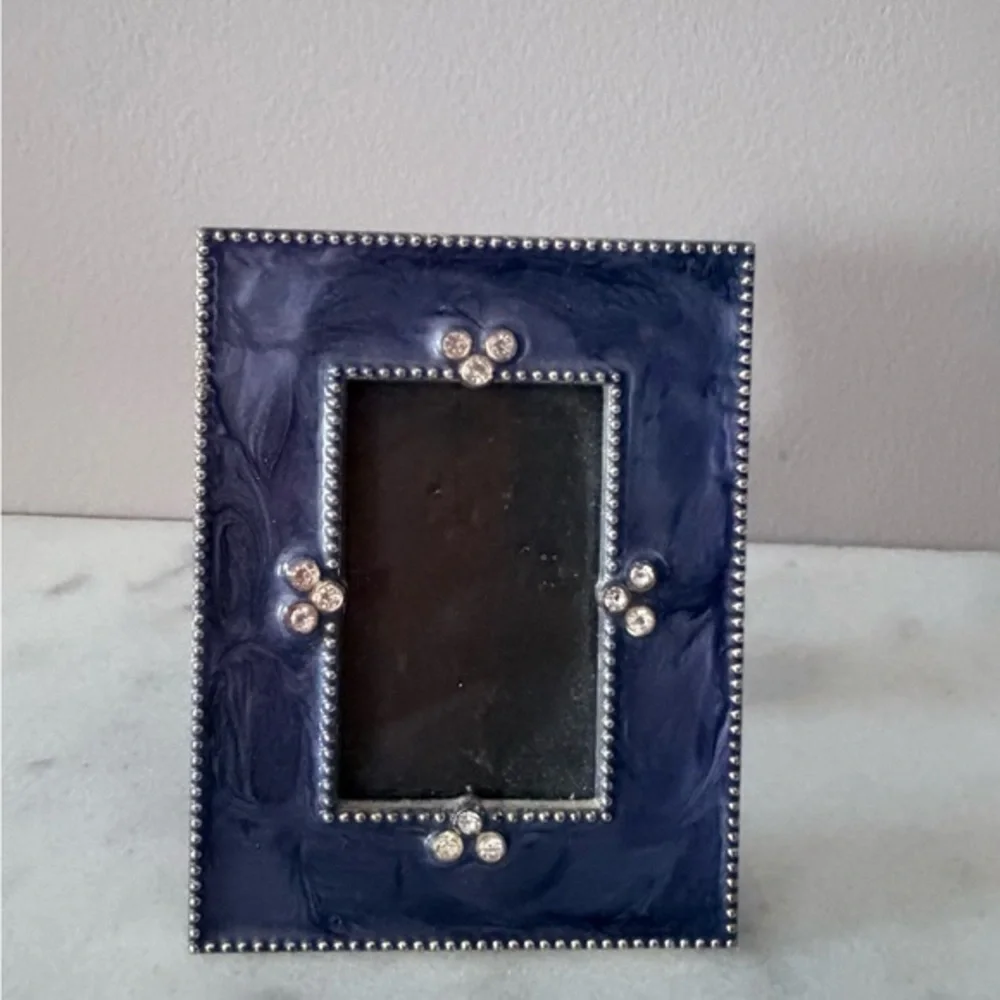 Elegant purple and Silver Photo Frame for 2”x3” photo
